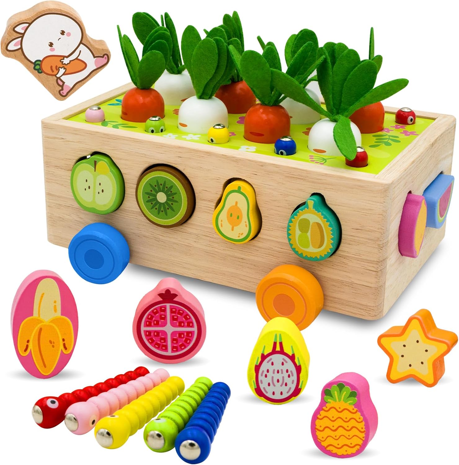 Montessori Wooden Shape Sorter for Baby Carrot Shape Sorting Toy for Toddlers 1-3 Montessori Shape Puzzles Fine Motor Toys Sensory Learning Educational Toys for Kids 1 2 3 4 5 6 Years Old Giá 911,795 Đồng*Miễn phí vận chuyển