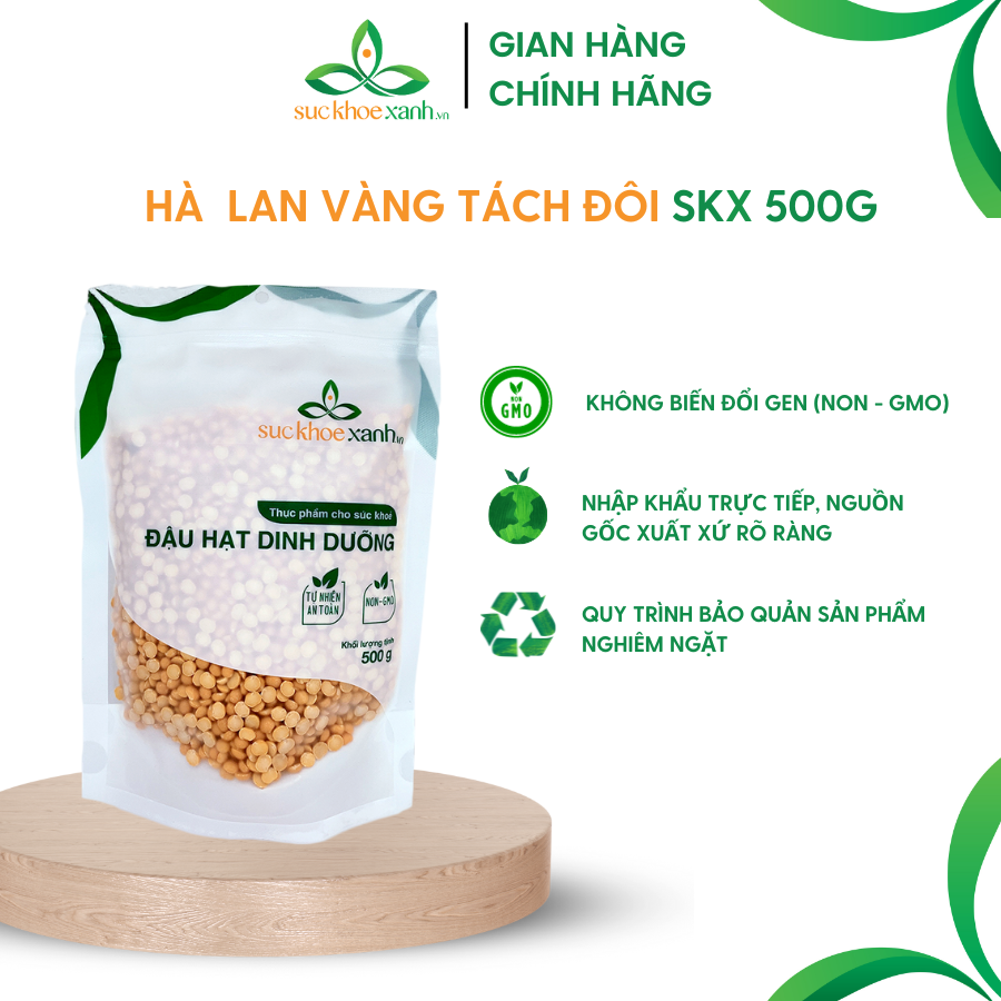 Đậu hà lan vàng tách đôi Sức Khỏe Xanh - 500g/túi - Nhập khẩu Canada chính hãng