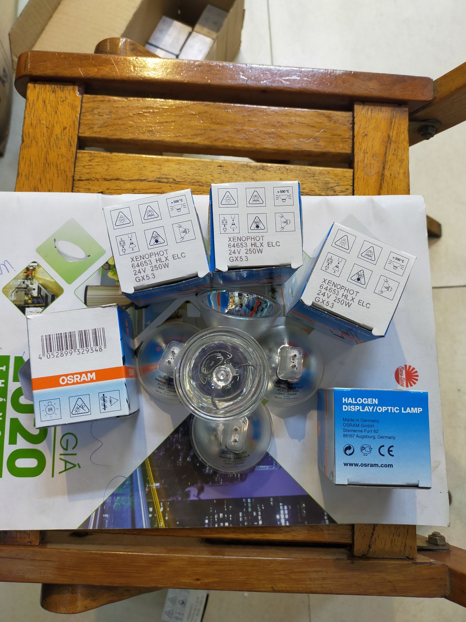 Bóng choá halogen 24v-250w osram