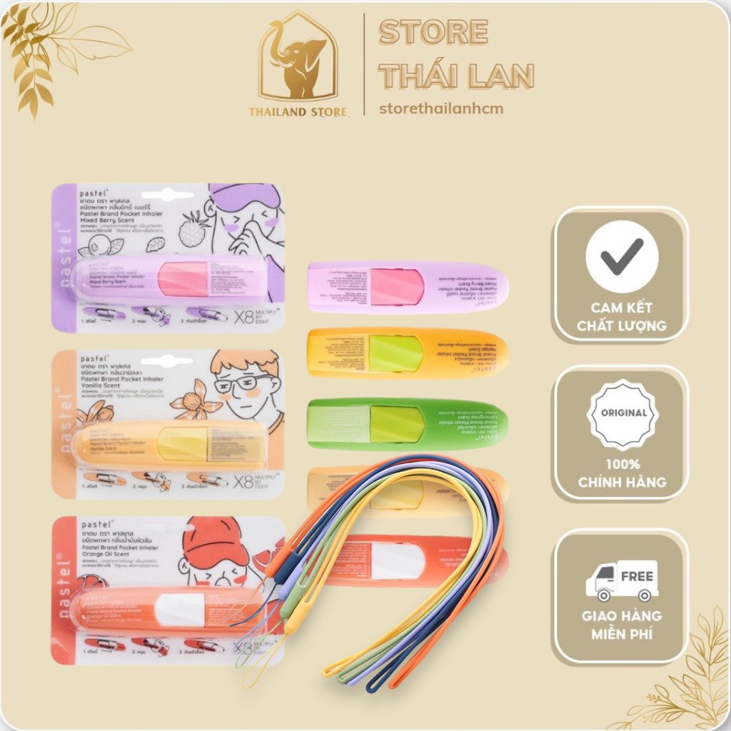 [HƯƠNG TRÁI CÂY ĐẶC BIỆT] CÓ DÂY ĐEO 43CM HOT TREND - Ống Hít Thông Mũi Pastel Pocket Inhaler