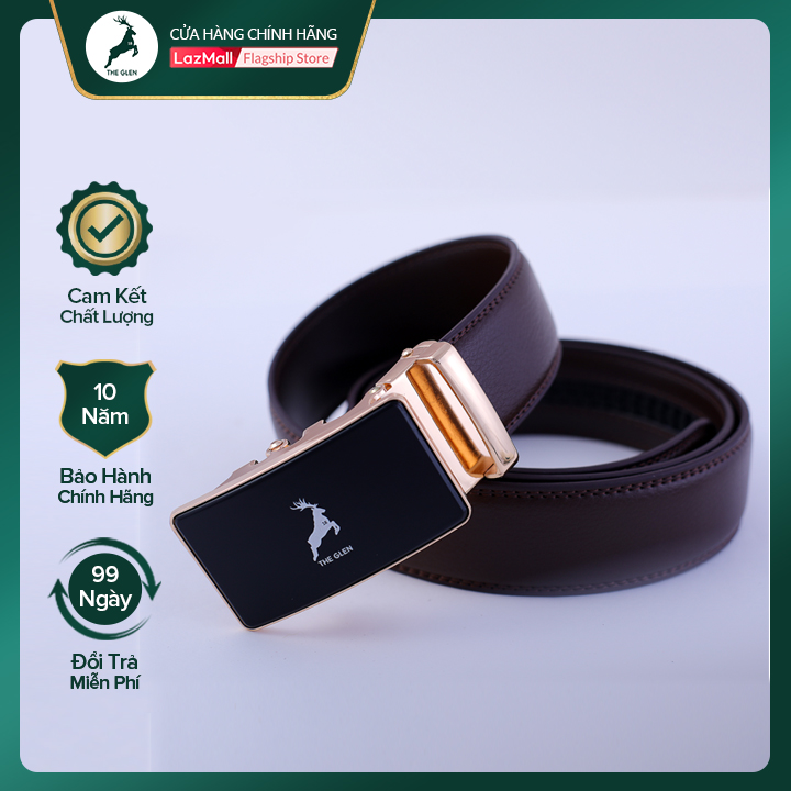 Thắt lưng nam đẹp dây nịt nam hàng hiệu The Glen da PU cao cấp khóa tự động cho vòng eo 60 cm đến 110 cm - Thời trang nam , phụ kiện nam bảo hành 10 năm có hộp đựng làm quà tặng TG115