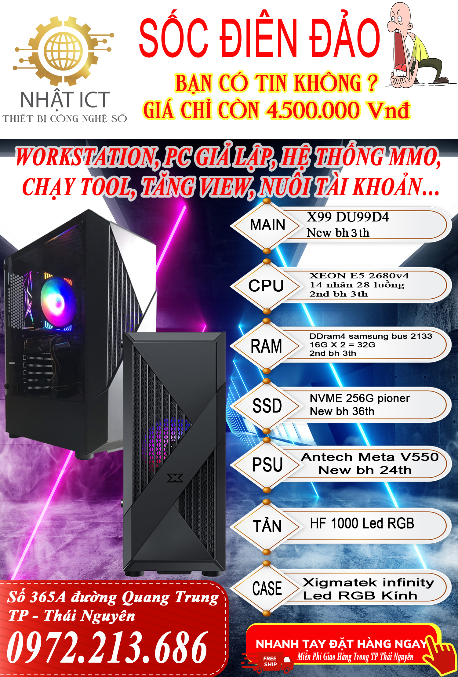 Pc workstation - máy tính đồ họa render 3dmax