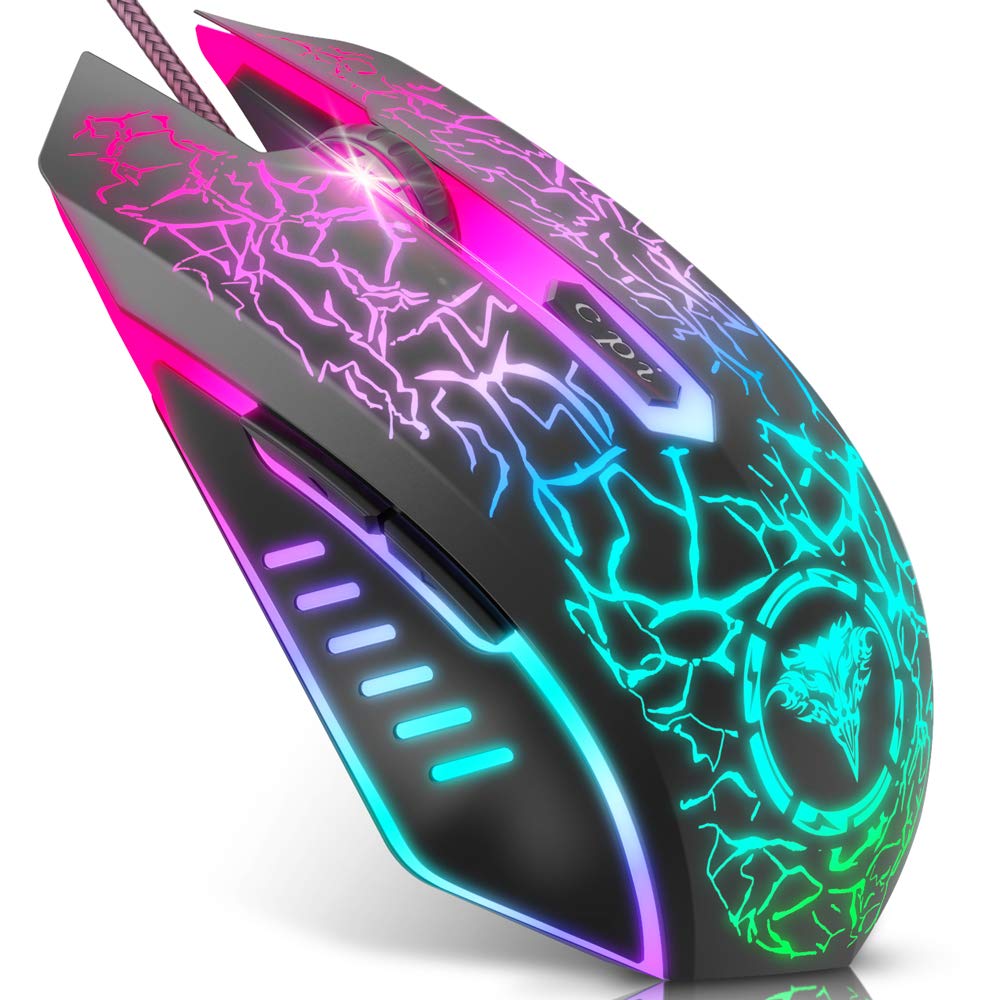 BENGOO Gaming Mouse Wired, USB Optical Computer Mice with RGB Backlit