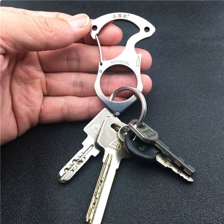 Móc khoá Edc thiết kế bằng thép không gỉ , phụ kiện phượt du lịch edc