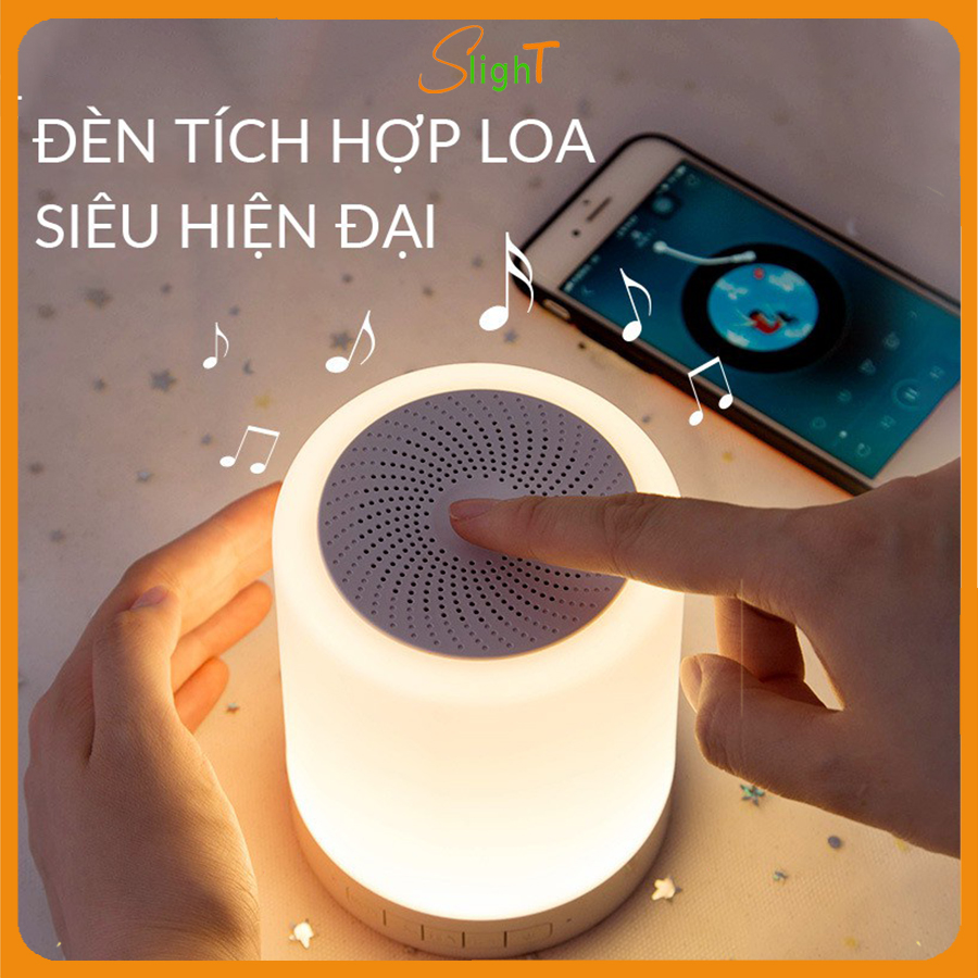 Loa bluetooth không dây kết hợp đèn ngủ, cảm ứng đổi màu theo nhạc thế hệ mới - loa tích hợp đèn led cảm ứng âm thanh