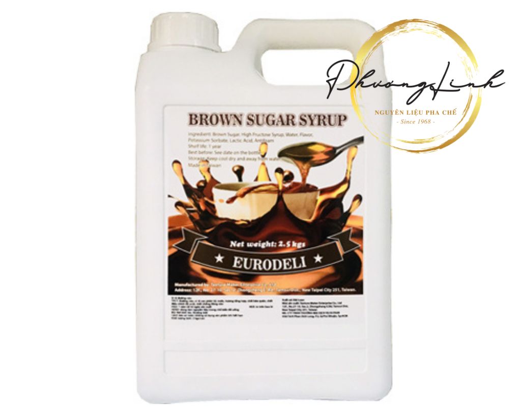Syrup Đường Đen Hiệu Eurodeli Trọng Lượng 2K5 Thể Tích Bình 1900ml Sản Phẩm Đúng Hình Ảnh Mô Tả 100%