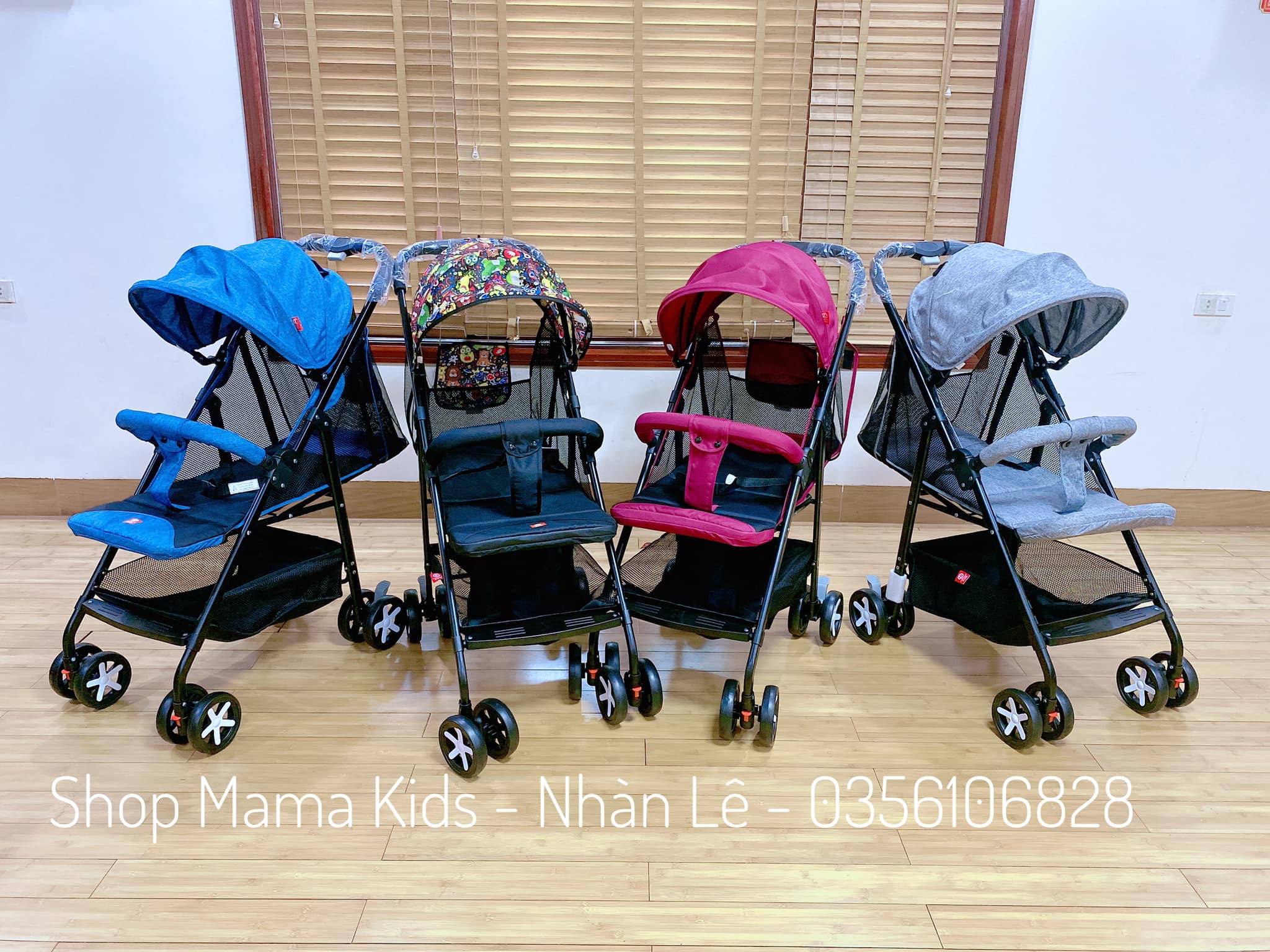 Xe đẩy trẻ em cao cấp, xe đẩy gấp gọn, chịu lực cao bánh xe điều hướng xoay 360 độ