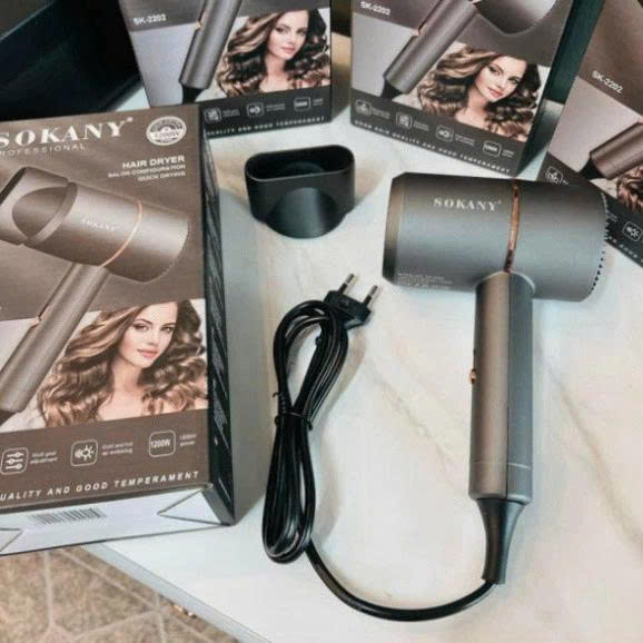 Genuine Sokany Sk-2202 Hair Dryer with 1200W Capacity - Includes 1 Styling Dryer Head