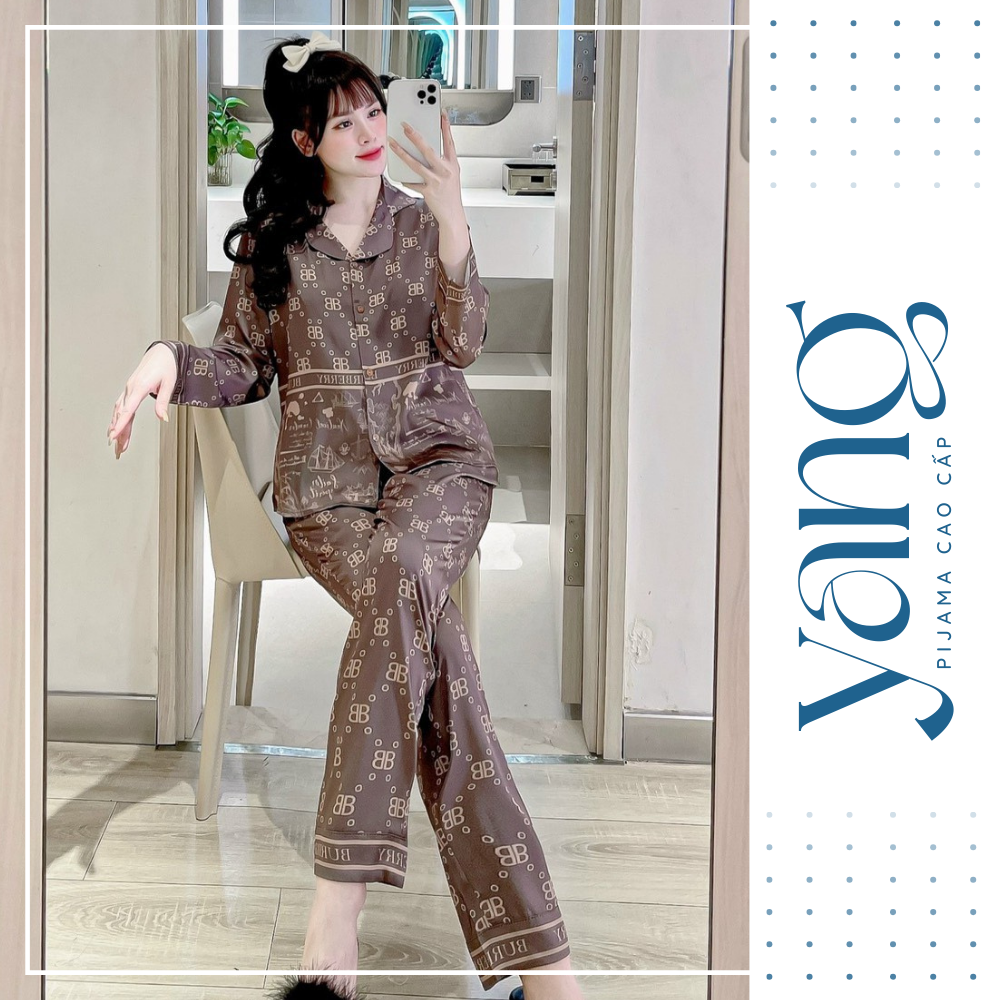 Bộ mặc nhà lụa Sam Luxury Homewear cao cấp TDBB, họa tiết đáng yêu, chất lụa luxury mềm mịn thoáng mát - Yang Pijama Đồ bộ lụa nữ cao cấp