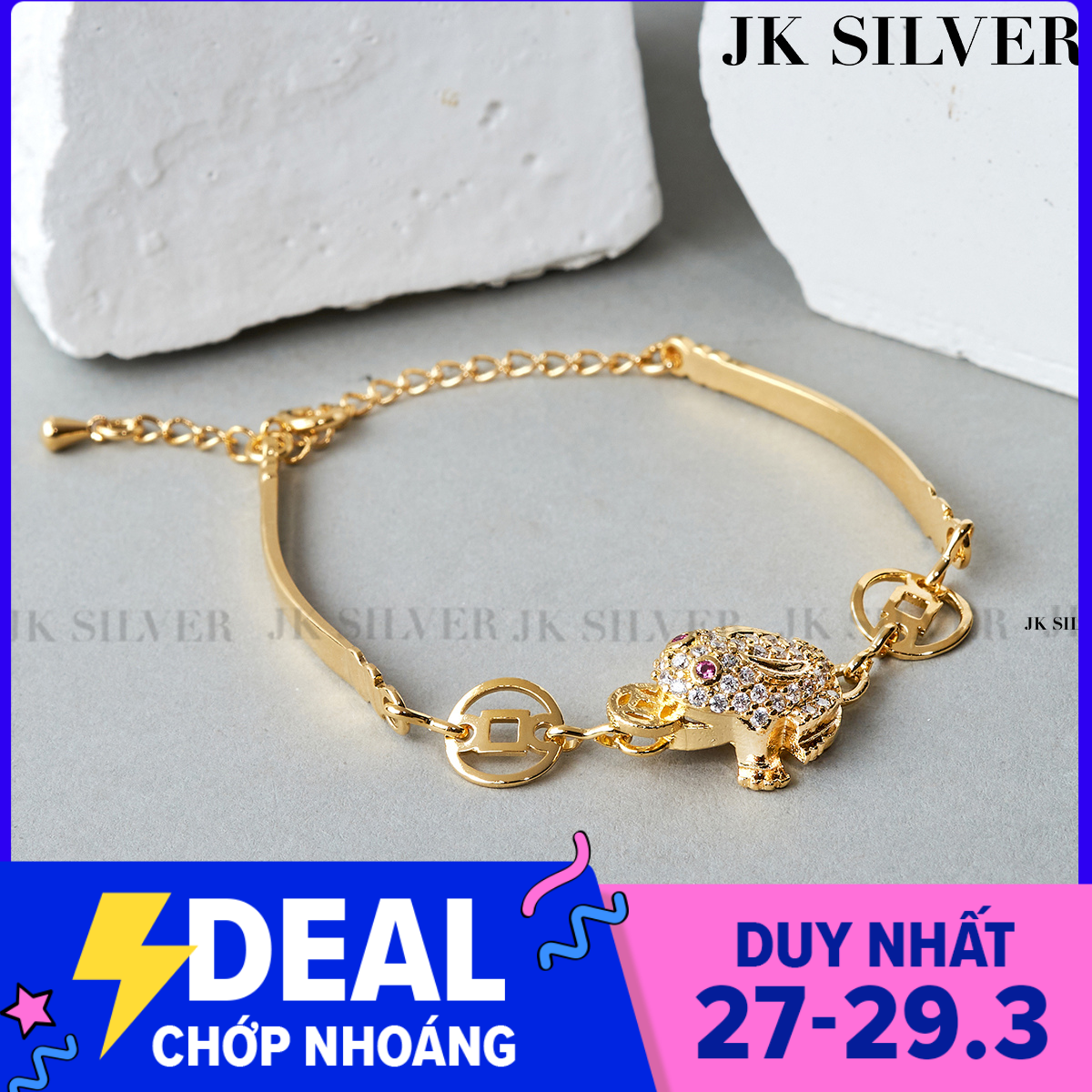 Lắc tay nữ hoạ tiết cóc ngậm tiền vàng may mắn  mạ vàng 18K cao cấp JK Silver  giống vàng thật 99% cho độ sáng lấp lánh cao cam kết không đen không bay màu đeo cực sang chảnh