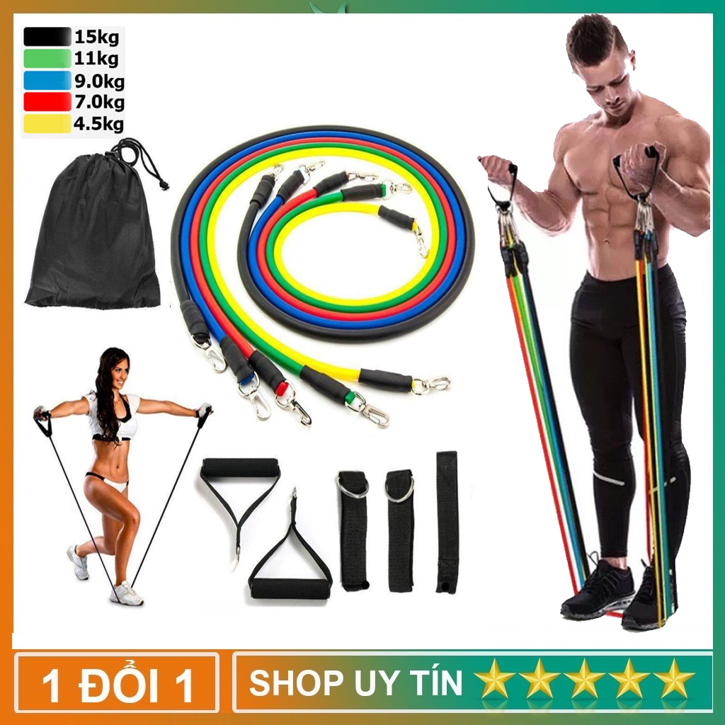 Bộ 5 Dây Ngũ Sắc TẬP THỂ HÌNH, Dây ngũ sắc tập gym đa năng dành cho cả nam và nữ,Bộ Dây Kháng Lực Tập Thể Hình, Tập Gym Đa Năng,Dây Đàn Hồi Kháng Lực Tập Gym, Dây Cao Su Đàn Hồi Tập Thể Thao, Tập Gym Tại Nhà