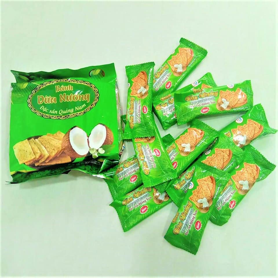 Bánh dừa nướng giòn ngọt thơm ngon đặc sản Quảng Nam (Túi 180gr gồm 15 gói nhỏ))
