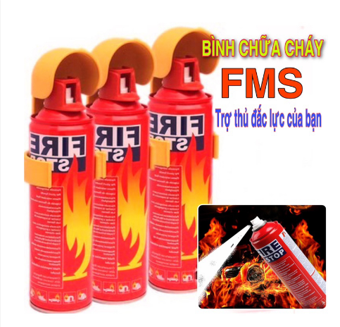 Bình cứu hỏa chữa cháy cầm tay mini dạng xịt dập lửa khẩn cấp trên ô tô, xe máy, văn phòng FIRE STOP dung tích 500ml