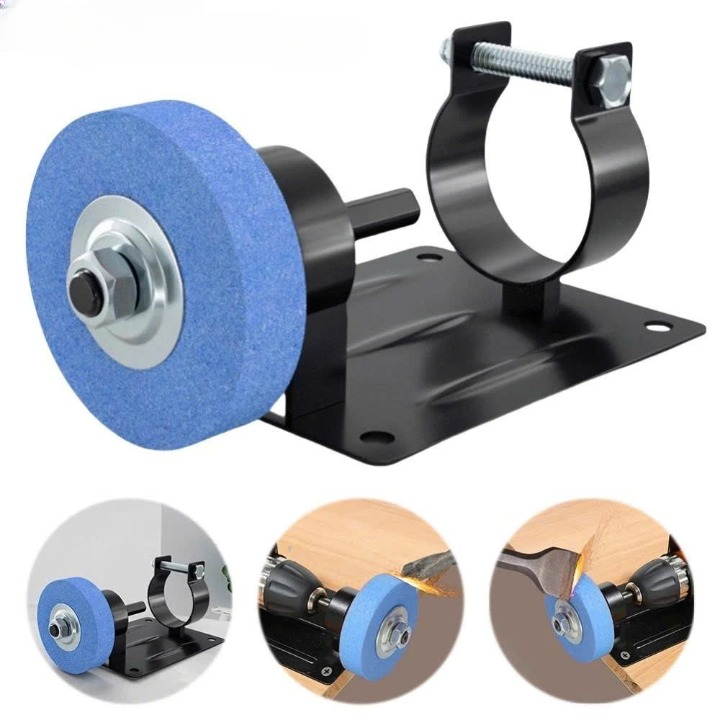 Bàn Chuyển Đổi Máy Khoan Cầm Tay Thành Máy Mài, [ Tặng Đá Mài ] Máy Đánh Bóng, Chà Nhám Tiện Dụng Có Đế Cố Định