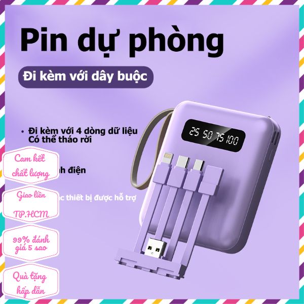 [DEAL SIÊU HOT] PIN SẠC DỰ PHÒNG 20000MAH CAO CẤP, SẠC DỰ PHÒNG MINI 4IN1 THIẾT KẾ HIỆN ĐẠI SANG TRỌNG, PIN SẠC DỰ PHÒNG TÍCH HỢP 2 ĐÈN LED HIỂN THỊ PHẦN TRĂM PIN BH 1 ĐỔI 1 TROG VÒNG 7 NGÀY