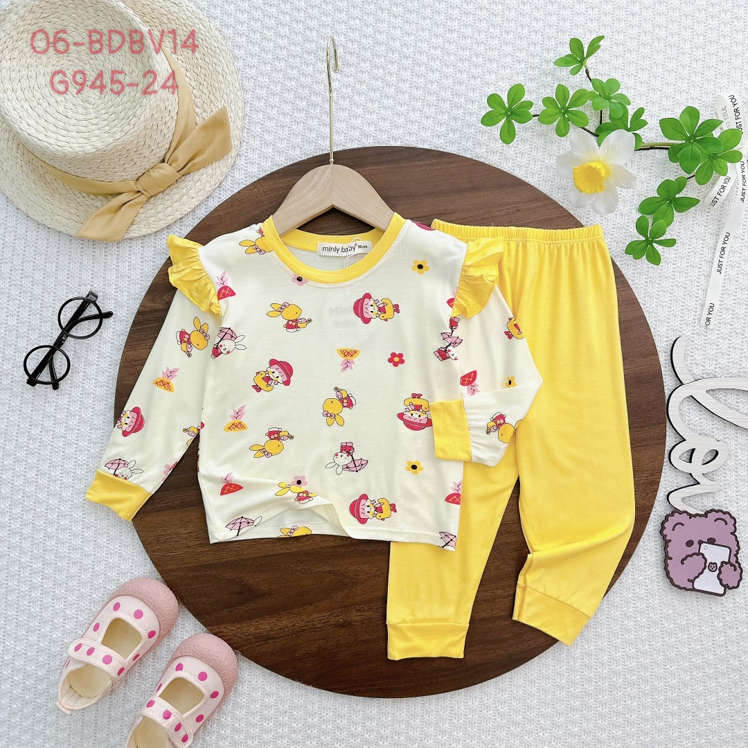 [9-29KG] Đồ Bộ Bé Gái, Bộ Thu Đông Dài Tay Minly Baby vải thun lạnh loại 1 Mềm Mát Cho Bé Gái 1.2.3.4.5.6.7T