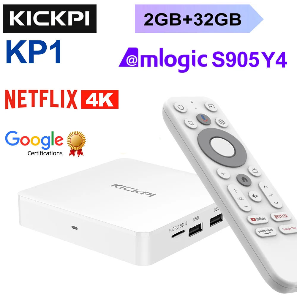 Android tv box kickpi kp1 androidtv, netflix, ram 2g/32gb