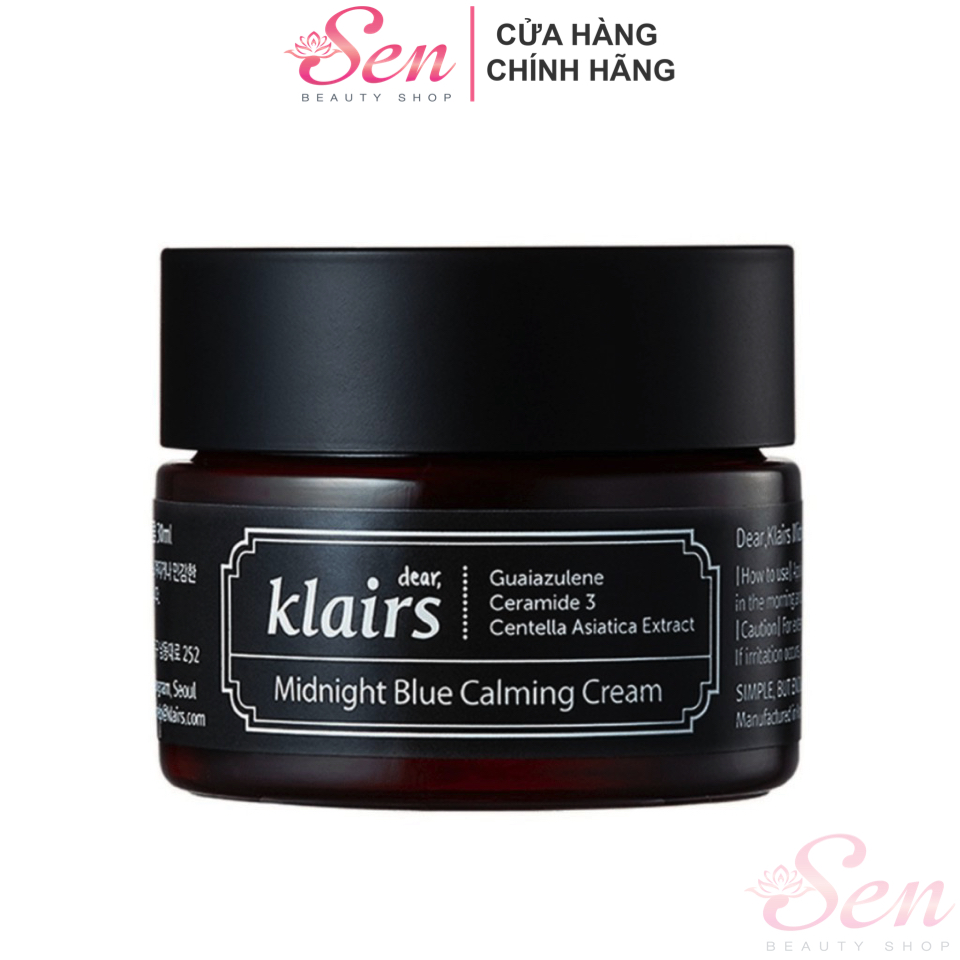 [HCM]Kem Dưỡng Ẩm Klairs Làm Dịu Và Phục Hồi Da Ban Đêm Dear Klairs Midnight Blue Calming Cream 30ml