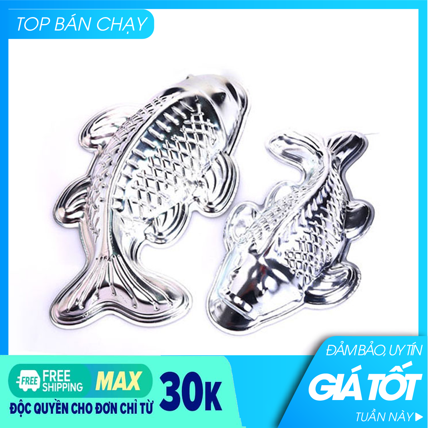 Khuôn xôi con cá - Khuôn nướng bánh-Khuôn Nướng Bánh, Rau Câu, Cơm Xôi Hình Cá Chép - Khuôn Xôi, Khuôn Bánh, Khuôn Rau Câu - Chất liệu Inox 304