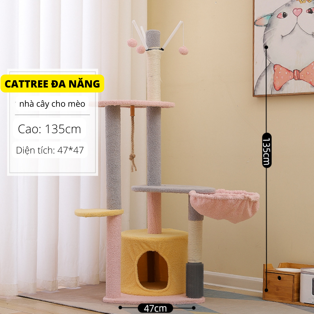 Nhà cây đa năng cattree cho mèo - mẫu mới 135cm