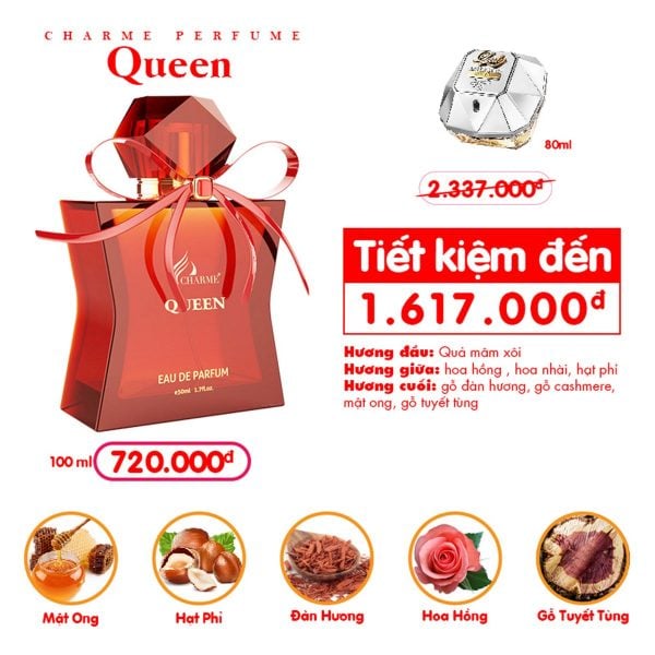Nước hoa nữ charme queen 100ml chính hãng