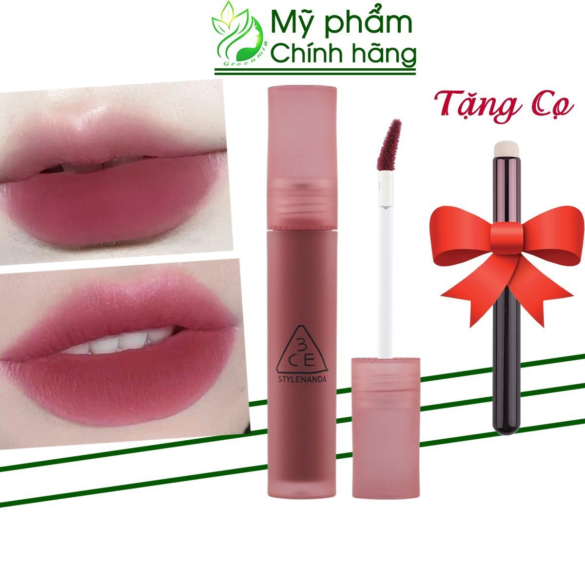 Son Kem Lì 3CE Double Wind - Màu Đỏ Vang 4.6g Blur Water Tint Say Đắm [CHÍNH HÃNG CHECK HIDDEN TAG]