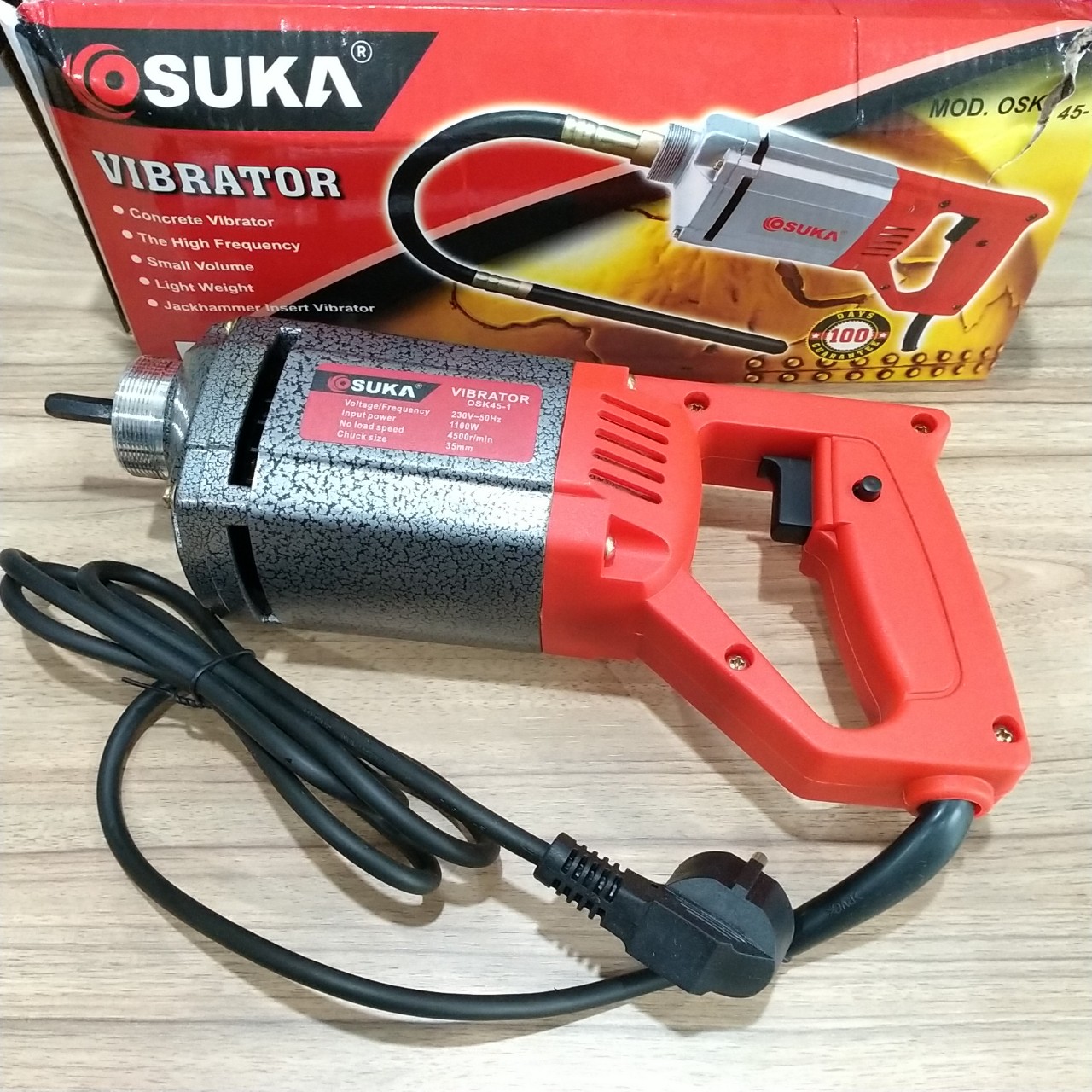 Máy đầm dùi bê tông cầm tay Osuka (1100W) + dây dùi 1m2