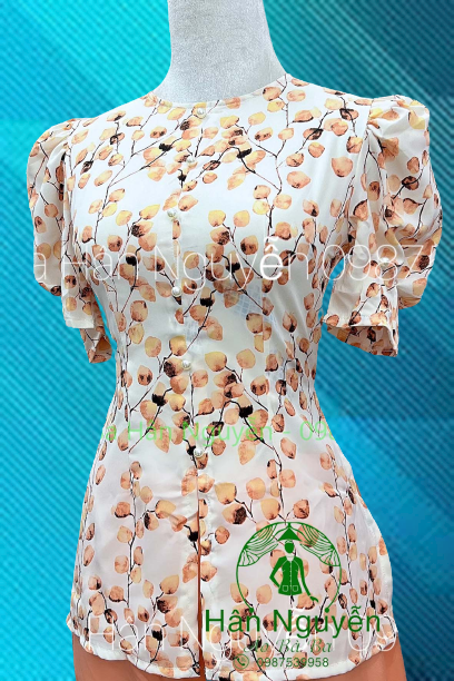 Áo bà ba dây kéo tay phồng bí