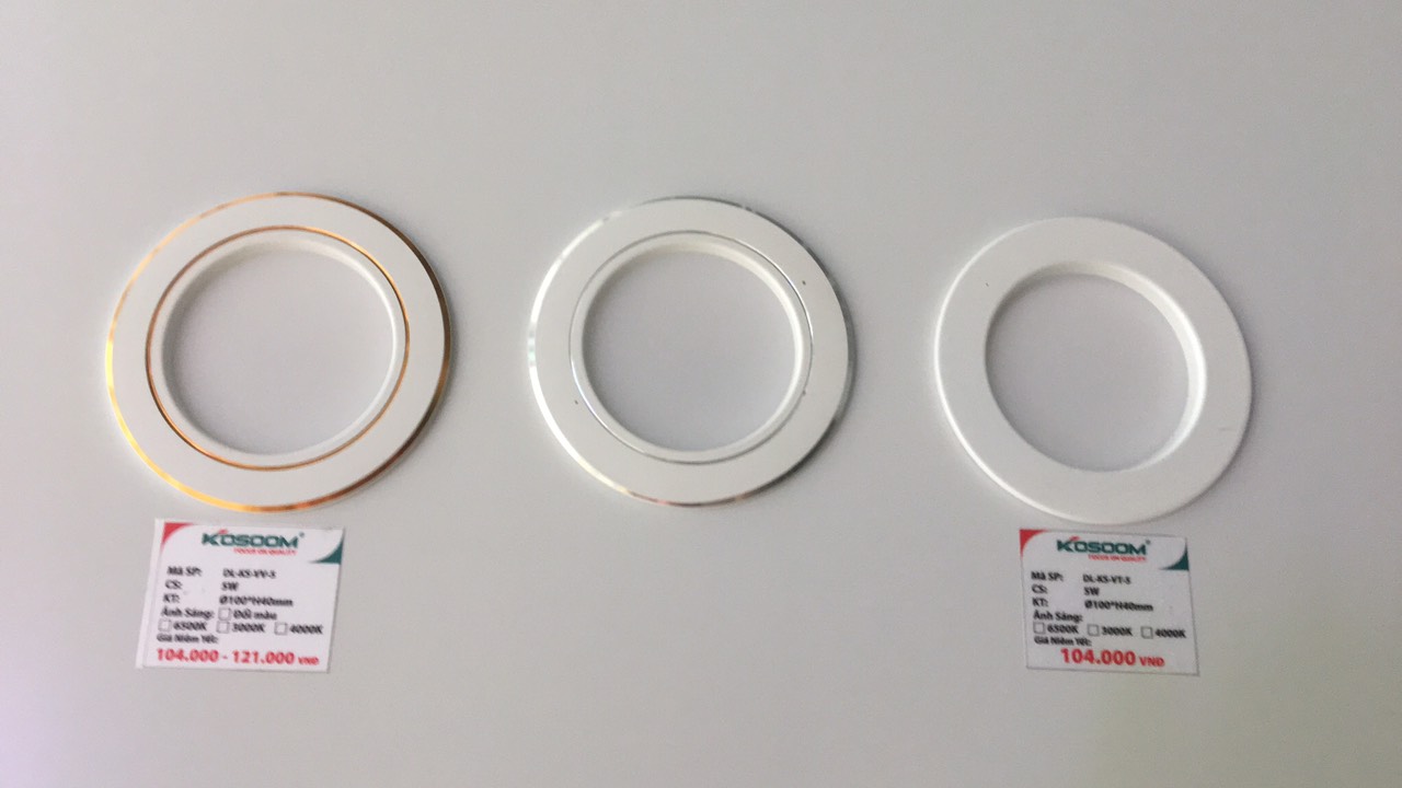 Đèn Led âm trần 5w phi 76,8w phi 90 Kosoom Viền vàng, bạc ánh sáng vàng, trắng, 3 màu BẢO HÀNH 3 NĂM ĐỔI MỚI