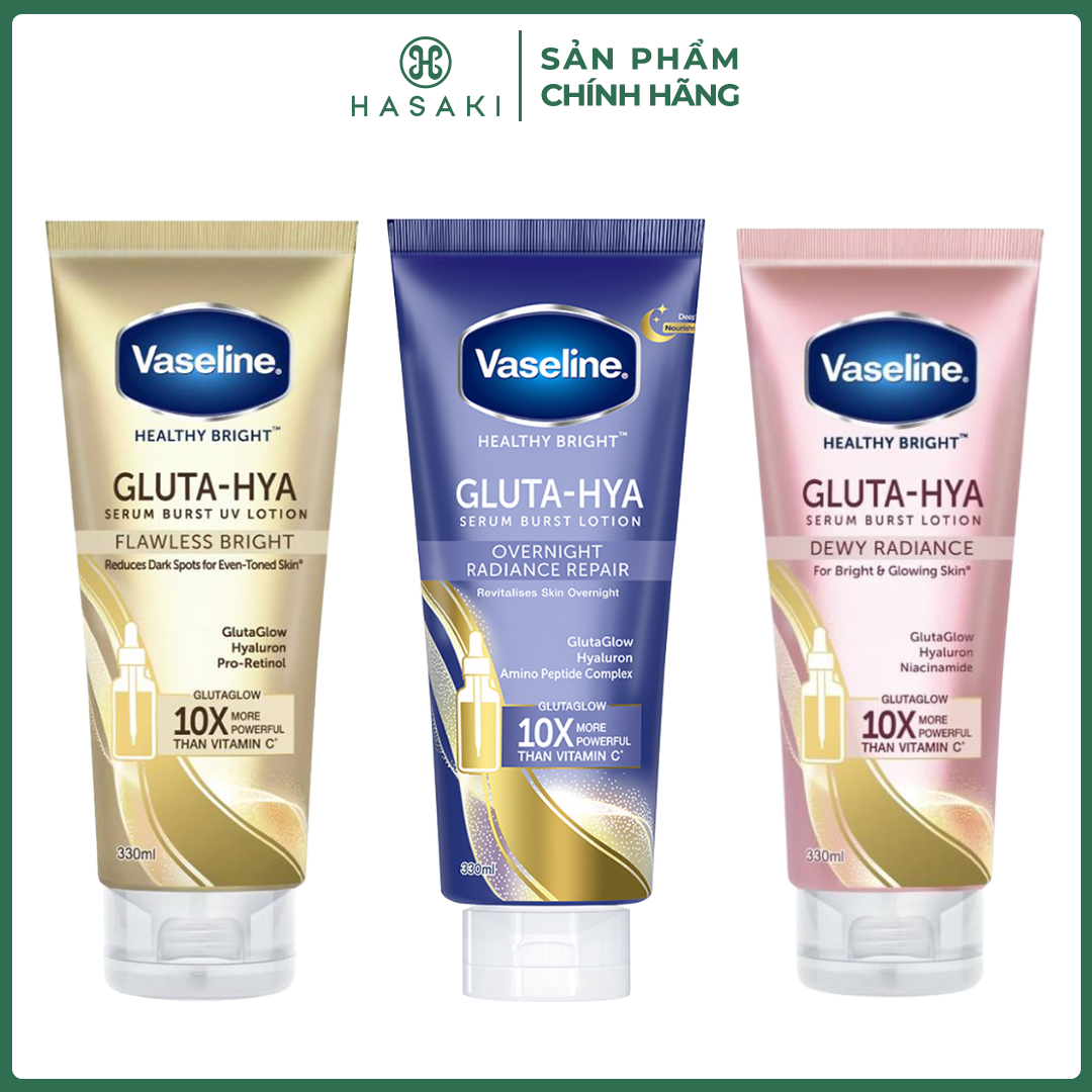 Sữa Dưỡng Thể Vaseline Bảo Vệ, Dưỡng Da Sáng Mịn Serum Vaseline Gluta-Hya 330ml Hasaki Sản Phẩm Chính Hãng