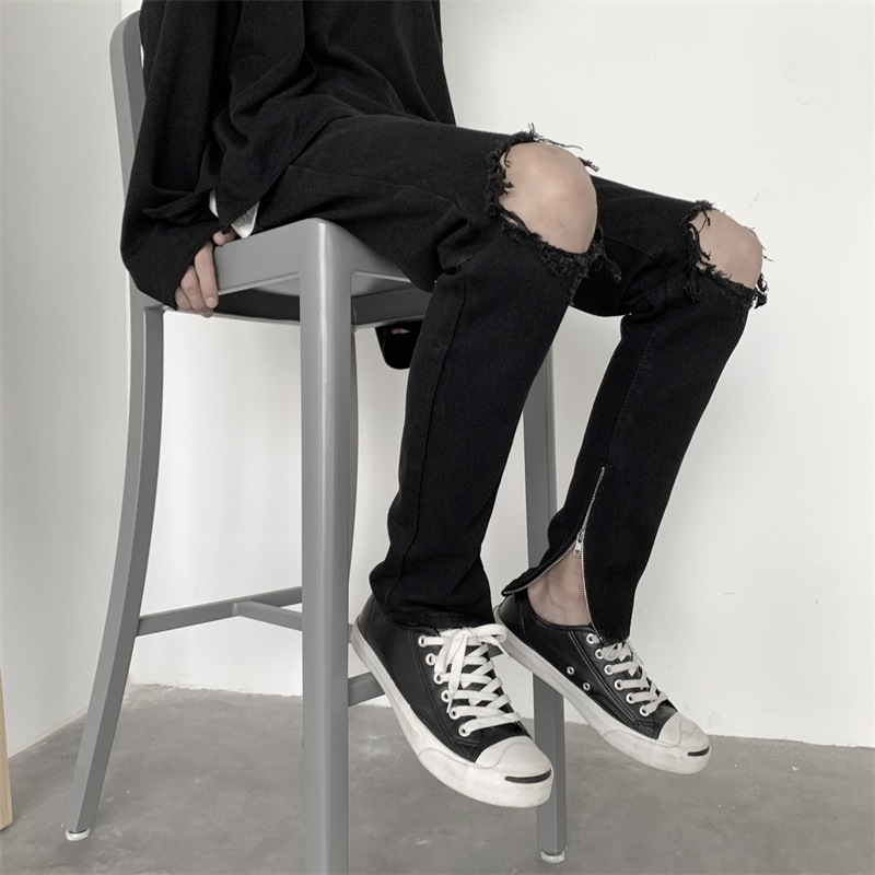 [HCM]Quần Jean Nam Rách Gối - Kèm zip phong cách - Chất Liệu Mềm Mại Thấm Hút Mồ Hôi Tốt Kiểu Dáng Năng Động