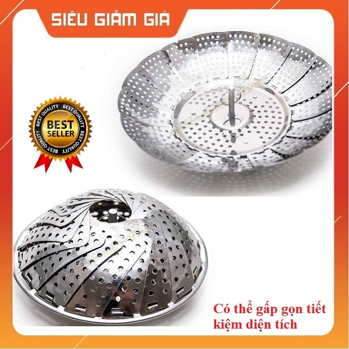 Vỉ hấp xôi, vỉ đồ xôi inox đa năng tiện lợi, có thể gập gọn