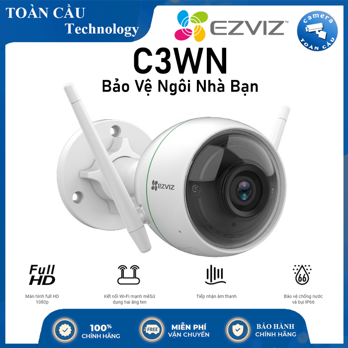 [100% CHÍNH HÃNG] Camera IP Wifi Ezviz C3WN 2.0MP 1080P – Camera giám sát an ninh không dây - CS-CV310 A0-1C2WFR  – Camera Toàn Cầu