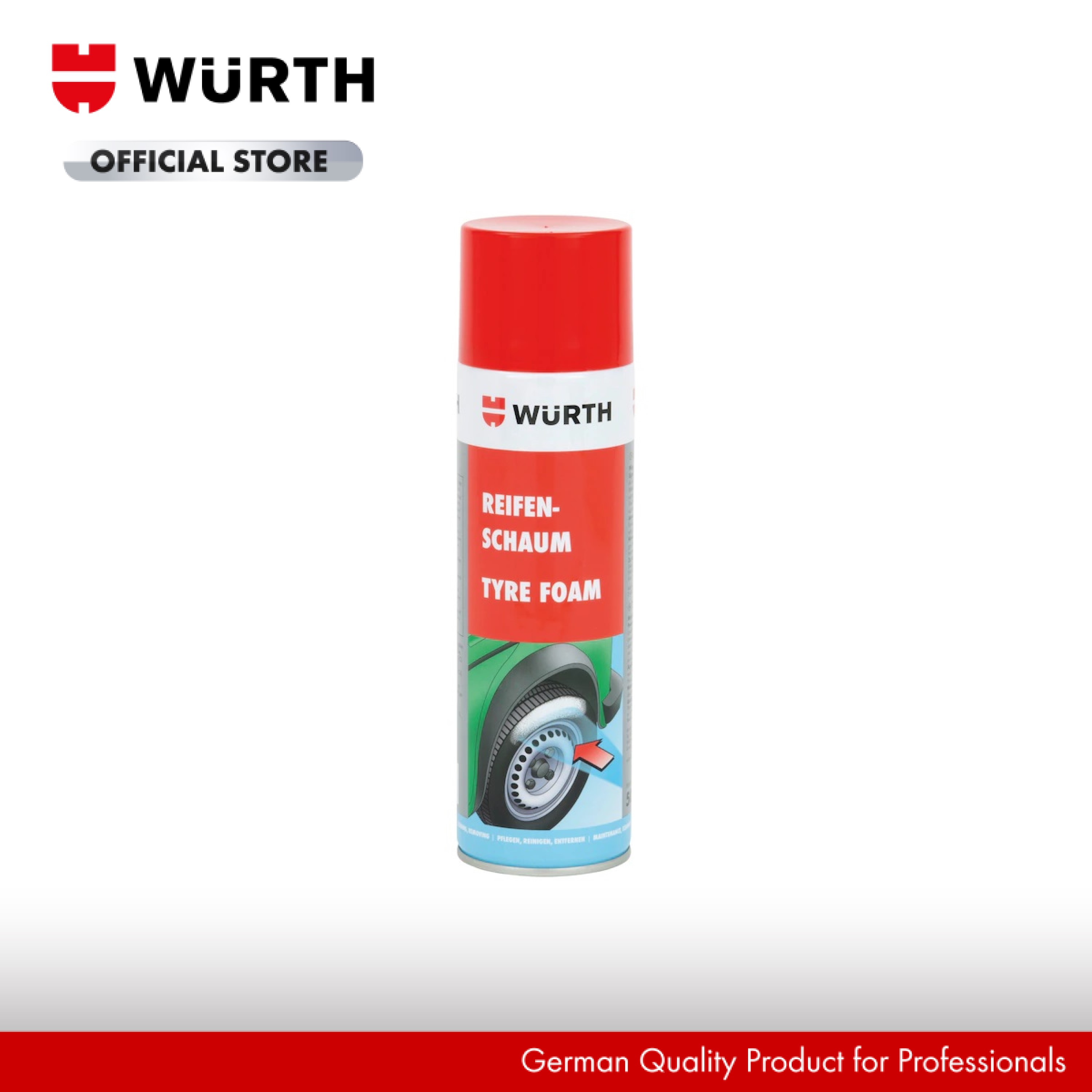 Wurth Chất Vệ Sinh, Bảo Vệ Lốp Hoạt Tính Tyre Foam 500Ml