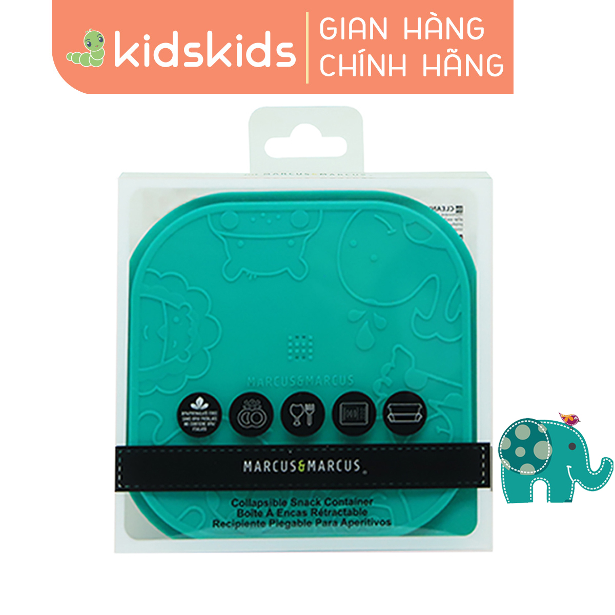 Bát Ăn Dặm Silicon Vuông Có Thể Xếp Gọn Cho Bé Marcus & Marcus - Ollie