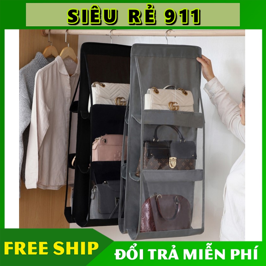 Túi treo giỏ xách 6 ngăn, túi treo bảo vệ túi xách, giá treo túi xách 6 ngăn
