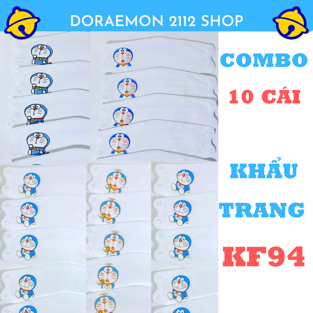 10 cái khẩu trang y tế người lớn kf94 doraemon