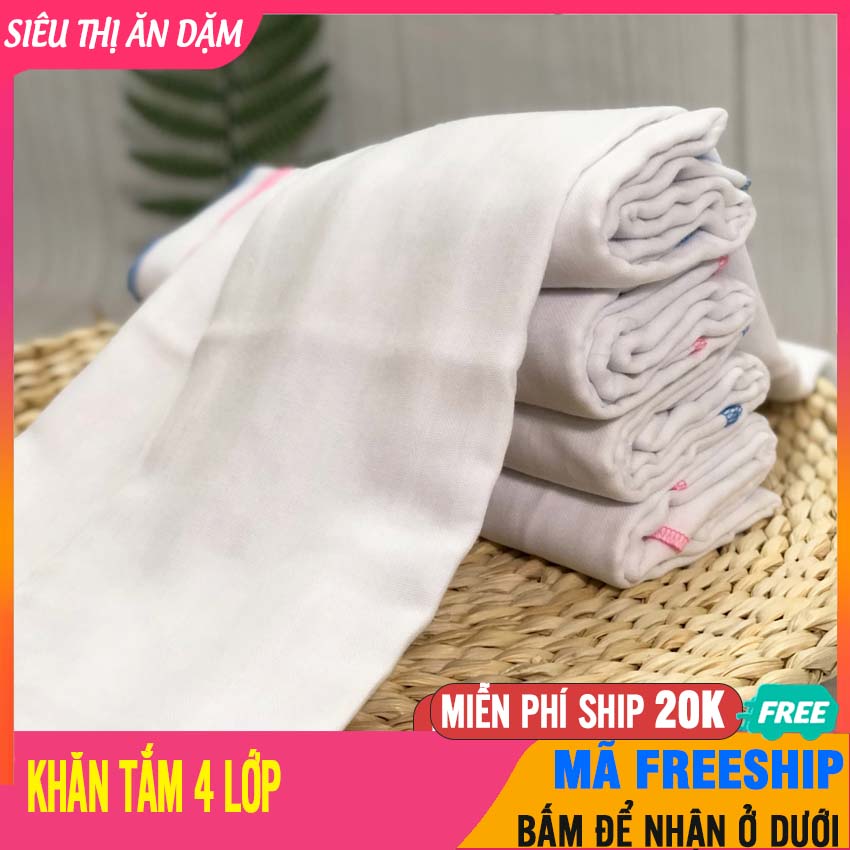 Khăn Tắm Cho Bé Sơ Sinh Chất Liệu 4 Lớp Dầy Dặn Mềm Mại, Siêu Thấm, An Toàn Cho Da Bé - Khăn Tắm Cho Bé, Khăn Choàng Tắm Cho Trẻ Sơ Sinh, Khăn Tắm Xô Cho Bé, Khăn Quấn Ủ Bé - Khan Tam Cho Be So Sinh 4 Lop - BTT00556