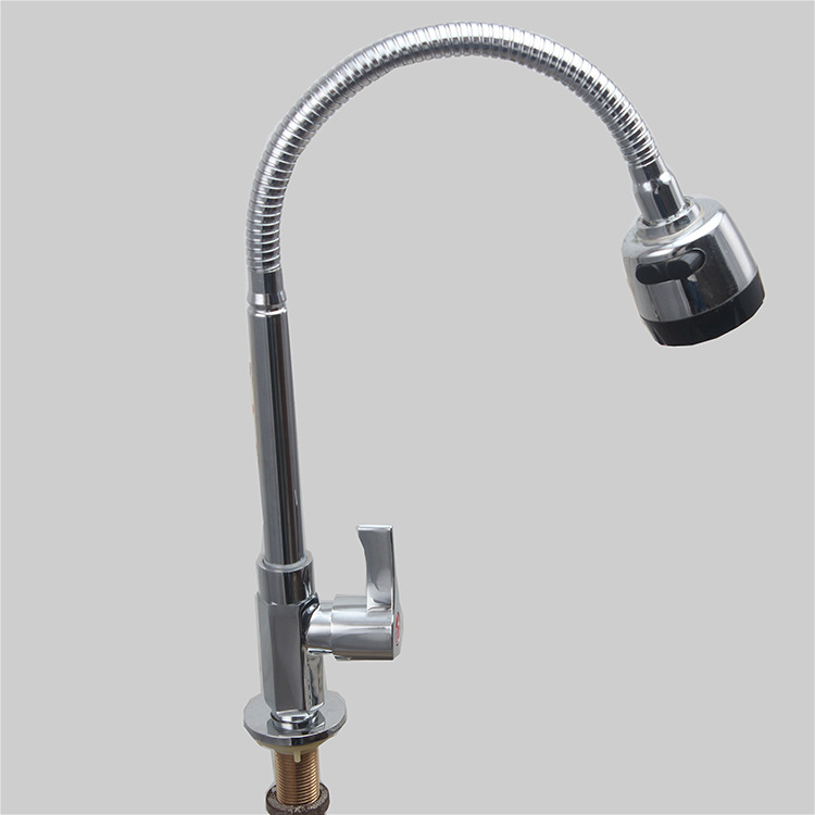 Vòi rửa chén nóng lạnh inox sus 304 cổ tròn mềm xoay 360 độ