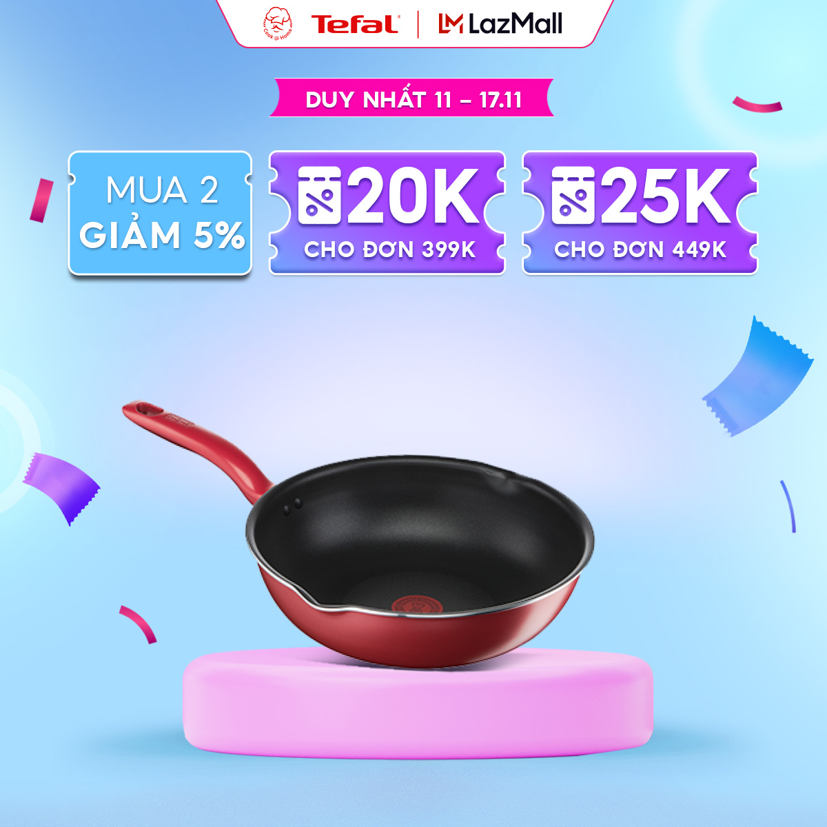 Chảo chống dính sâu lòng bếp từ Tefal So Chef 24cm/28cm - Bảo hành 2 năm