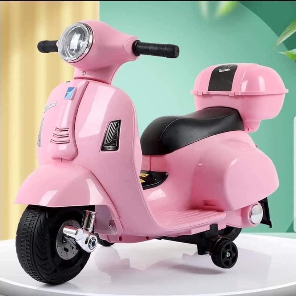 Xe máy vespa Q518 cho bé Xe máy điện trẻ em sử dụng chân ga