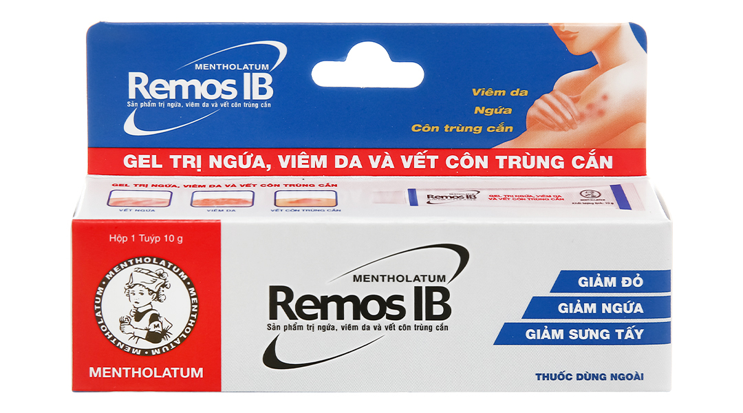 Gel bôi Remos IB viêm da, côn trùng đốt tuýp 10g