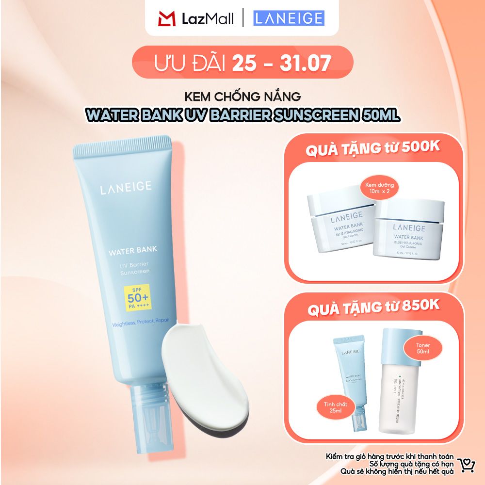 Kem Chống Nắng Laneige Water Bank UV Barrier Sunscreen 50ml