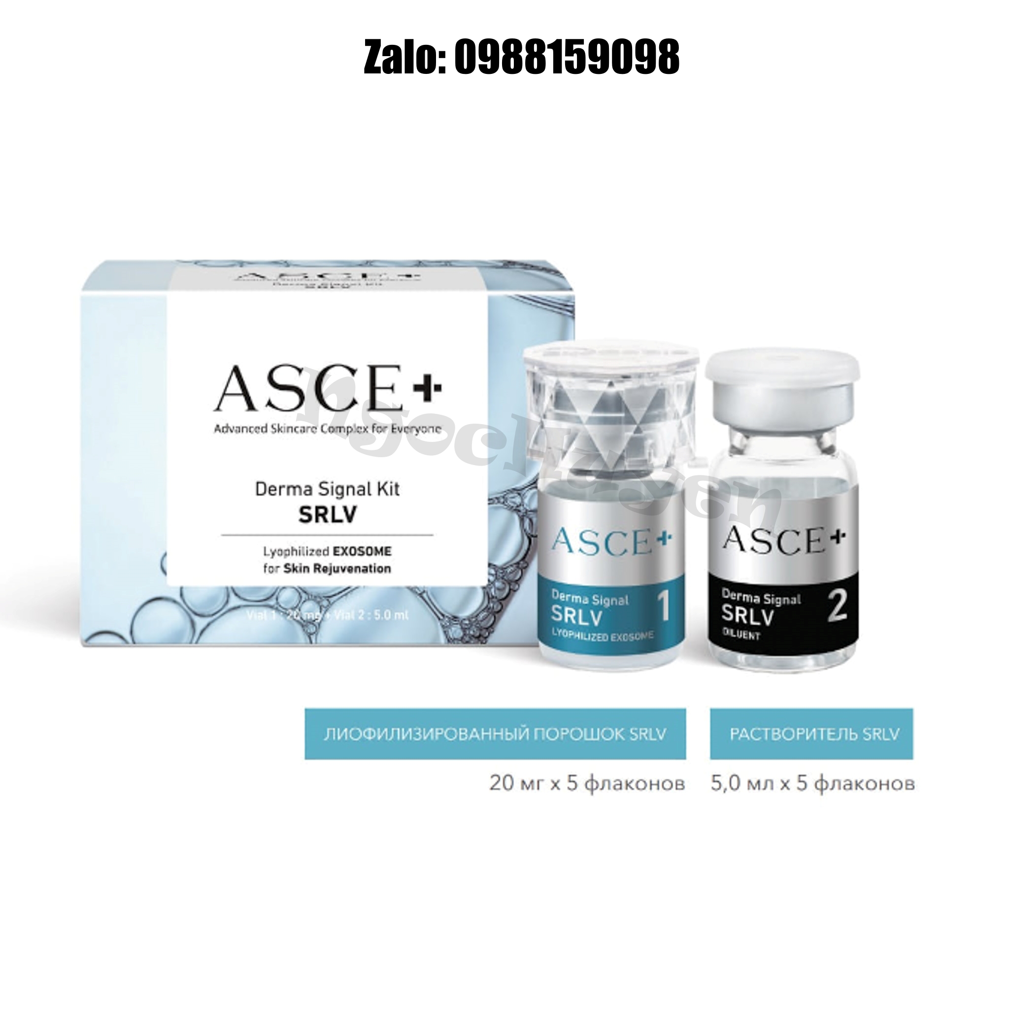 Tinh chất căng bóng da tiêm meso ASCE plus Cho Trẻ Hoá Da - 1 cặp