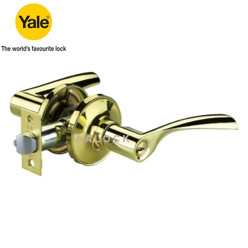 Khoá cửa tay gạt yale vl5377 us3 vàng đồng- khoá cửa phòng cao cấp- npp aalock