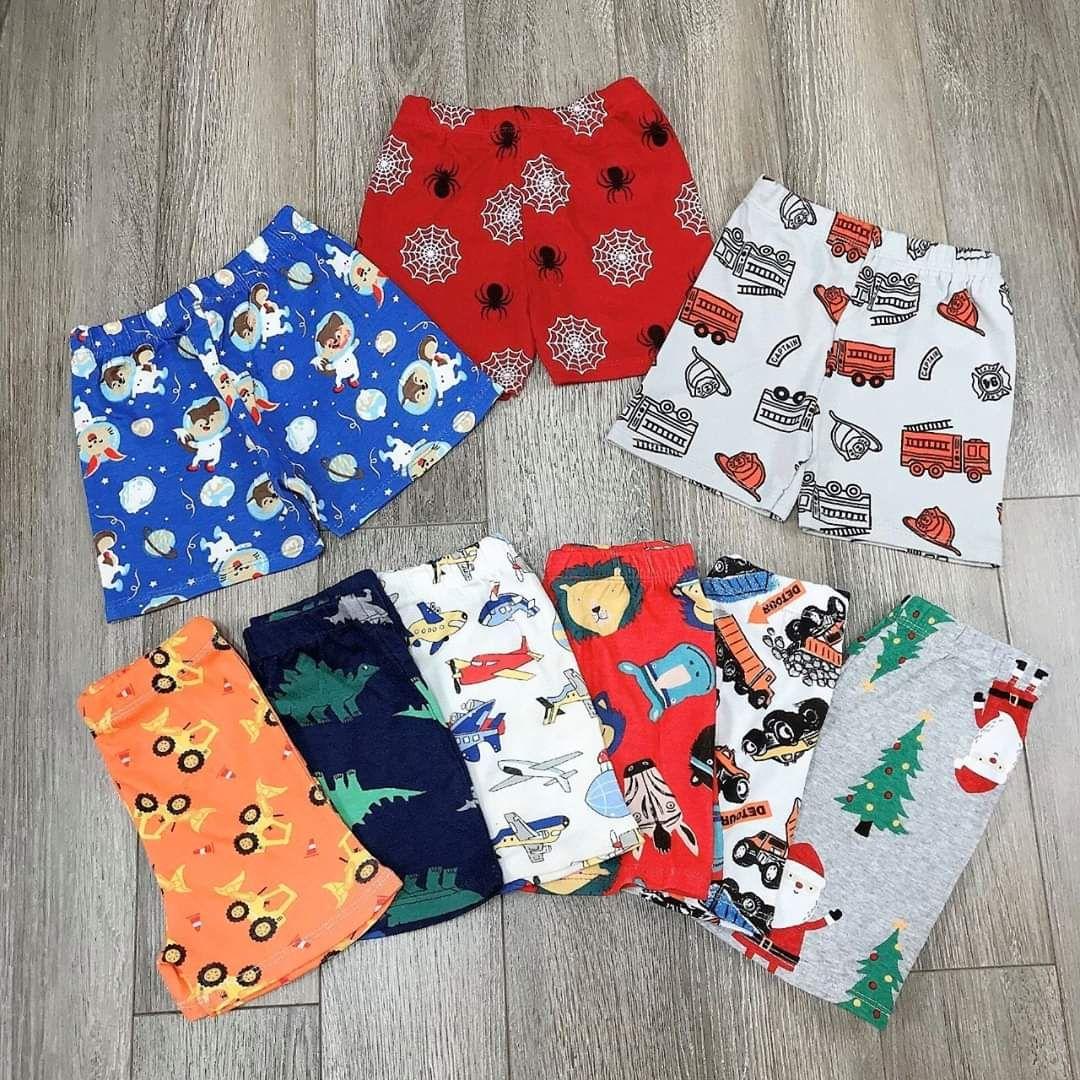 (COMBO 5) quần sooc bé trai chất liệu mát mẻ 100% cotton phông rộng mặc thoải mái (size 4-25kg)