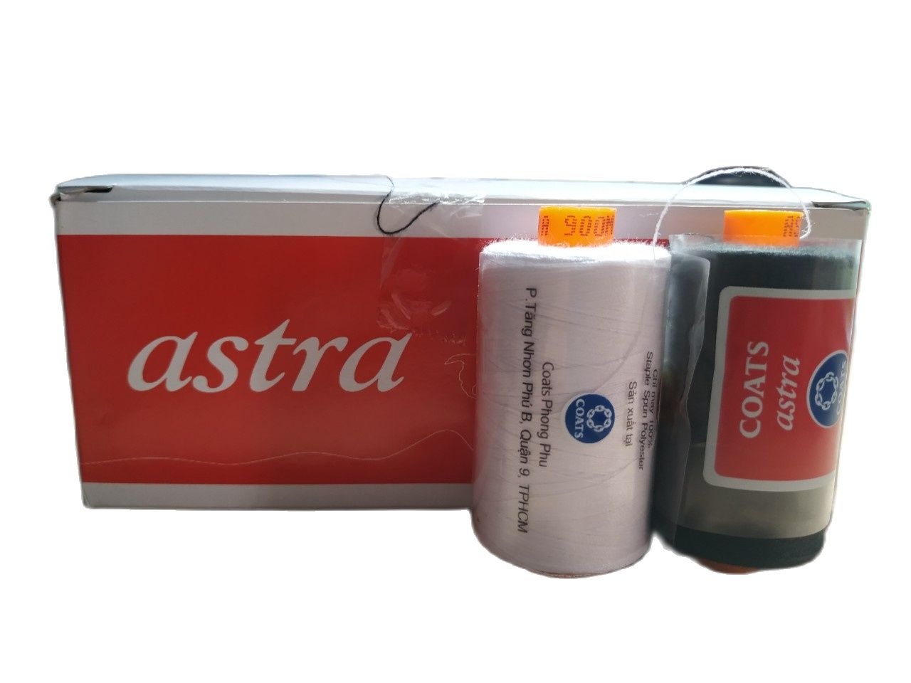Chỉ astra trắng đen 900m - chính hãng Coats Phong Phú
