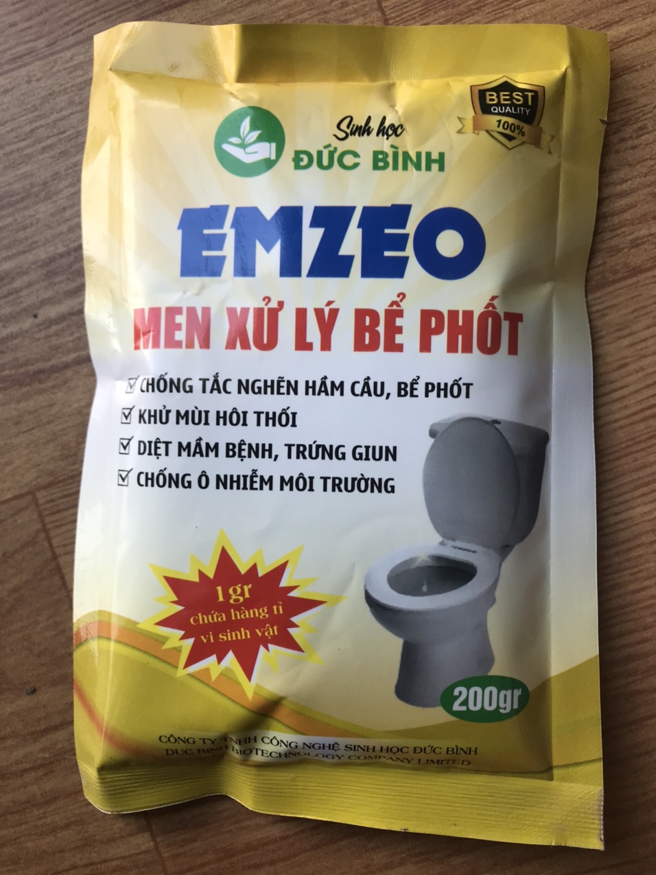 EMZEO men xử lý bể phốt, hầm cầu khử mùi hôi thối, diệt nấm bệnh, trứng giun gói 200gr