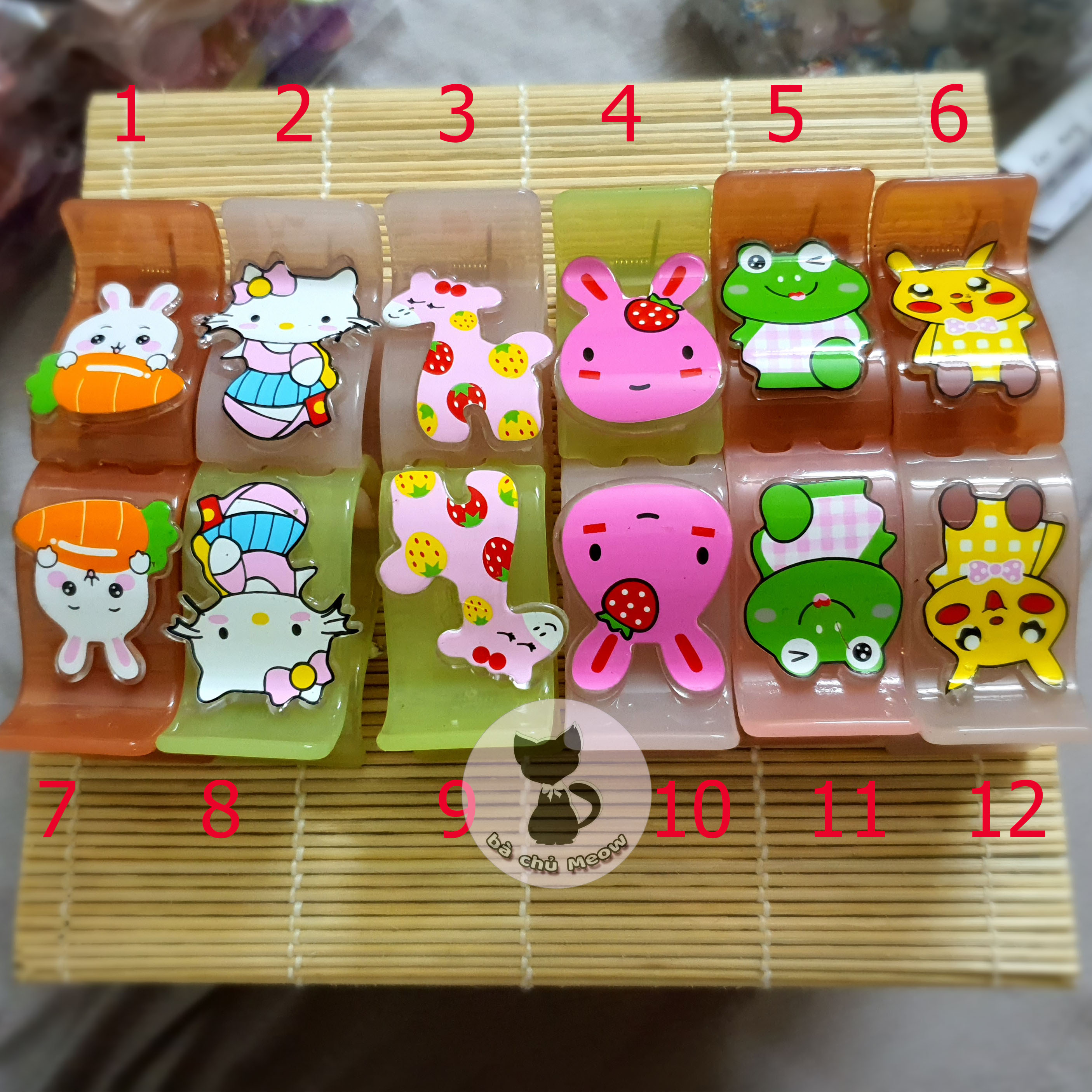 Kẹp tóc càng cua 5 răng in hình siêu cute p1