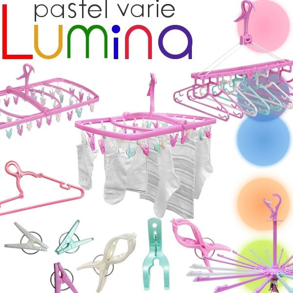 Khung phơi 24 kẹp xoay 360 độ Lumina Towa hàng xuất Nhật Bản màu Hồng nhựa PP cao cấp, chịu nhiệt, bền bỉ